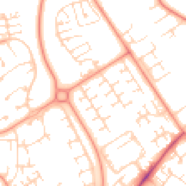 Daytime road noise heatmap for HU7 4SD