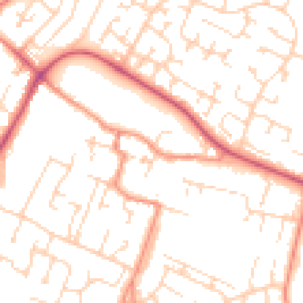Daytime road noise heatmap for HU7 4TD