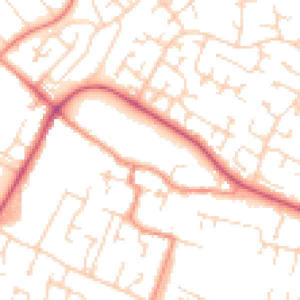 Daytime road noise heatmap for HU7 4TJ