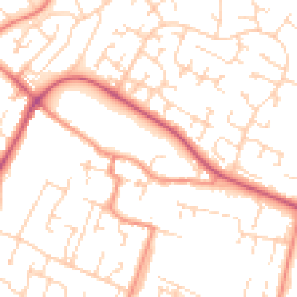 Daytime road noise heatmap for HU7 4TQ