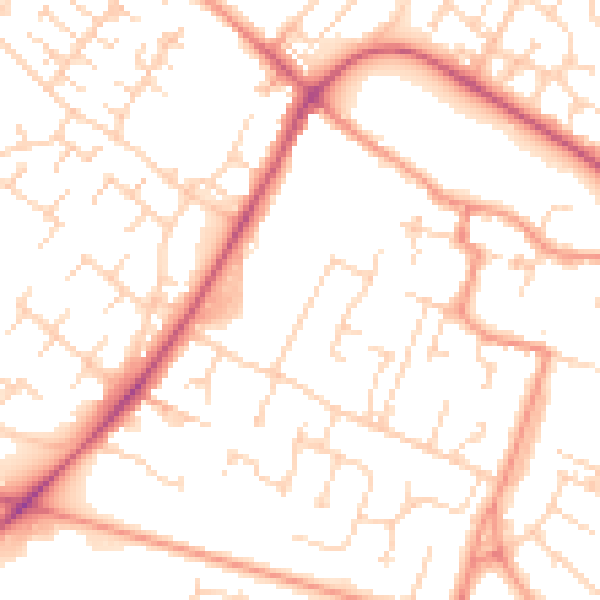 Daytime road noise heatmap for HU7 4TW