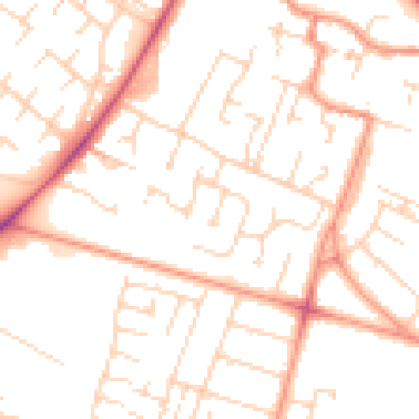Daytime road noise heatmap for HU7 4UB
