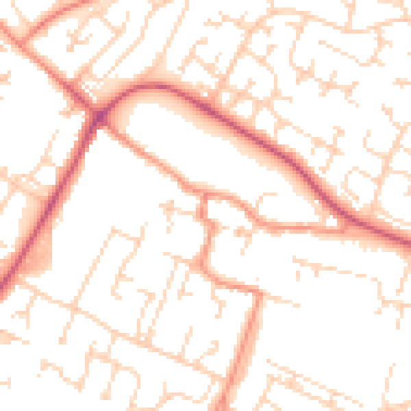 Daytime road noise heatmap for HU7 4UE