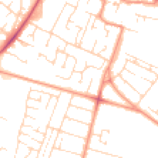 Daytime road noise heatmap for HU7 4WZ