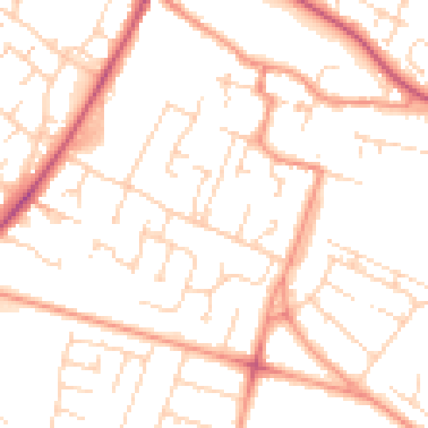 Daytime road noise heatmap for HU7 4XD