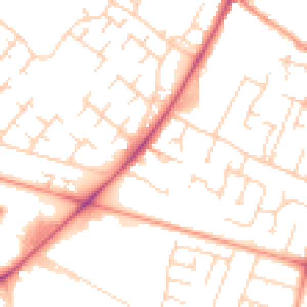 Daytime road noise heatmap for HU7 4XP