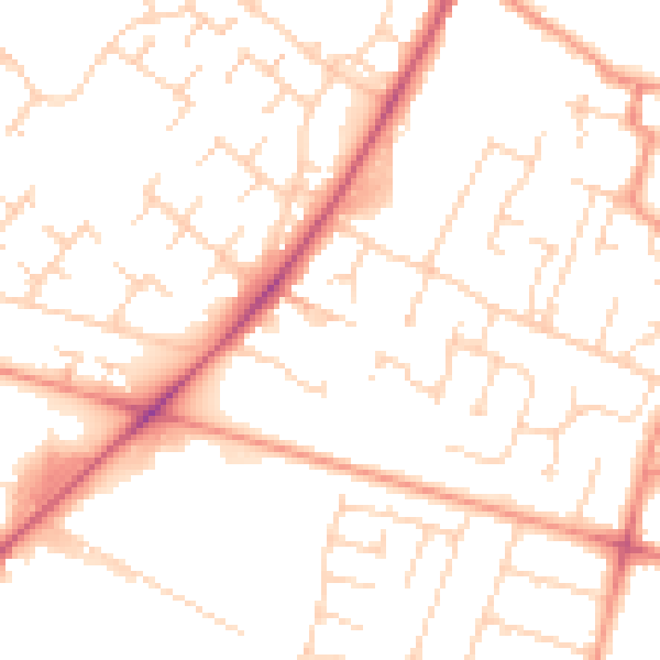 Daytime road noise heatmap for HU7 4XW