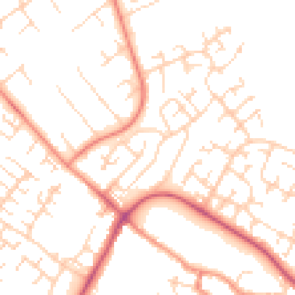 Daytime road noise heatmap for HU7 4XY