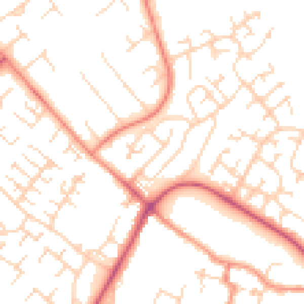 Daytime road noise heatmap for HU7 4YB