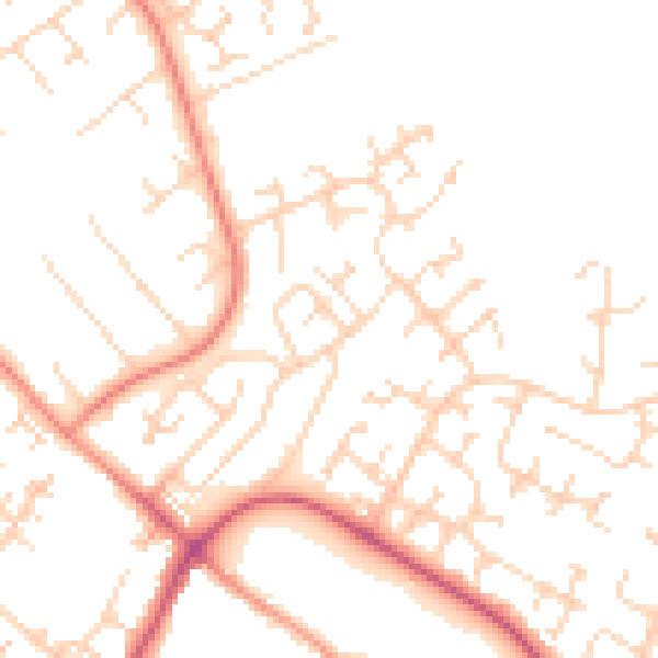 Daytime road noise heatmap for HU7 4YQ