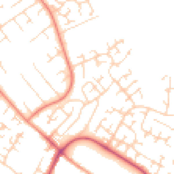 Daytime road noise heatmap for HU7 4YW
