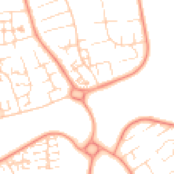 Daytime road noise heatmap for HU7 5ES