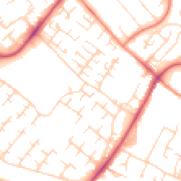 Daytime road noise heatmap for HU7 6AG