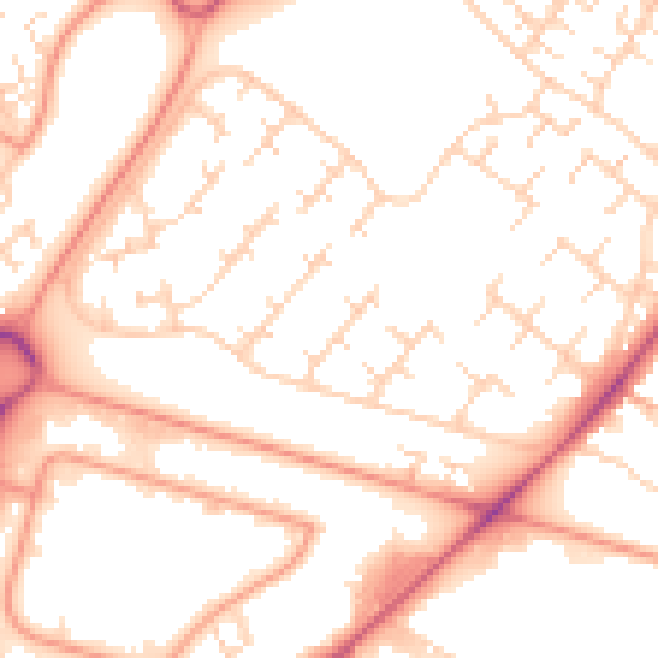 Daytime road noise heatmap for HU7 6AN