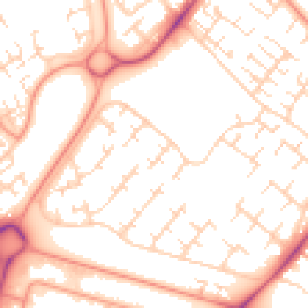 Daytime road noise heatmap for HU7 6AP