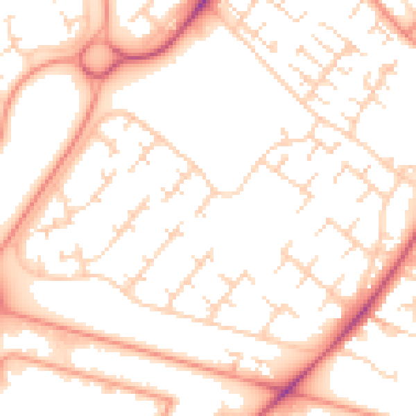 Daytime road noise heatmap for HU7 6AR