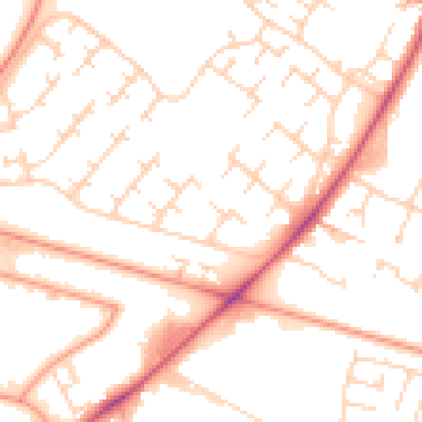 Daytime road noise heatmap for HU7 6AT