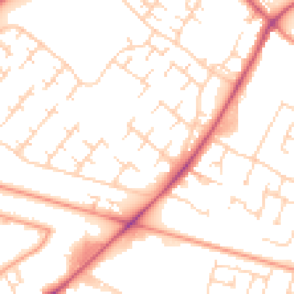 Daytime road noise heatmap for HU7 6AX