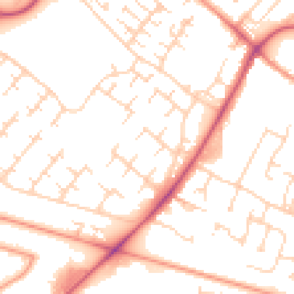 Daytime road noise heatmap for HU7 6BA