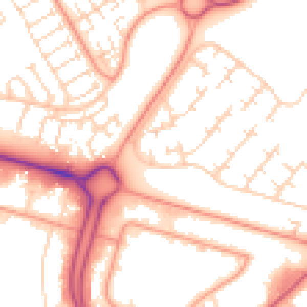 Daytime road noise heatmap for HU7 6BL