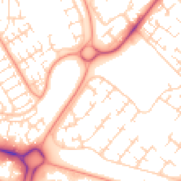 Daytime road noise heatmap for HU7 6BN