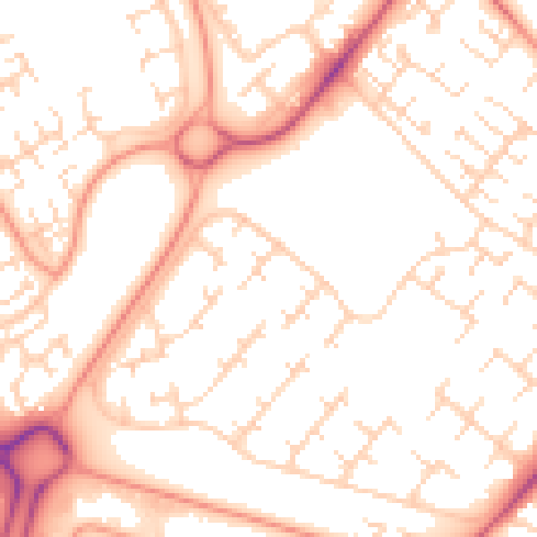 Daytime road noise heatmap for HU7 6BP