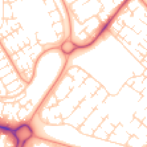 Daytime road noise heatmap for HU7 6BW