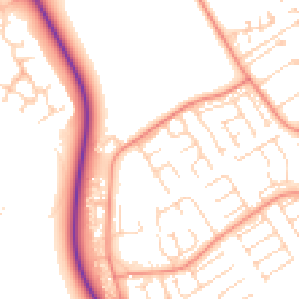 Daytime road noise heatmap for HU7 6DA