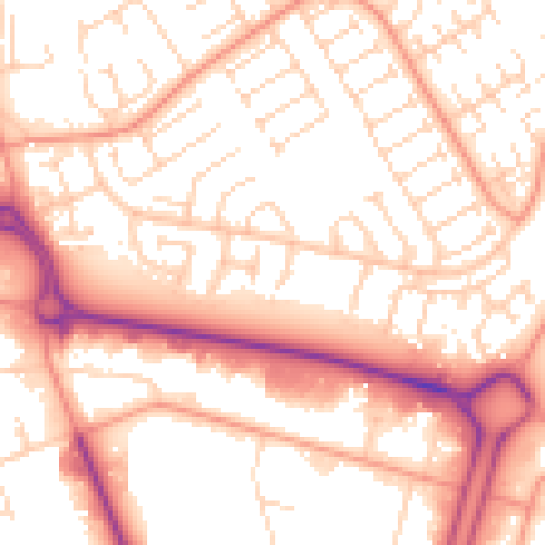 Daytime road noise heatmap for HU7 6DP