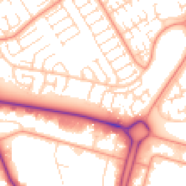 Daytime road noise heatmap for HU7 6DS