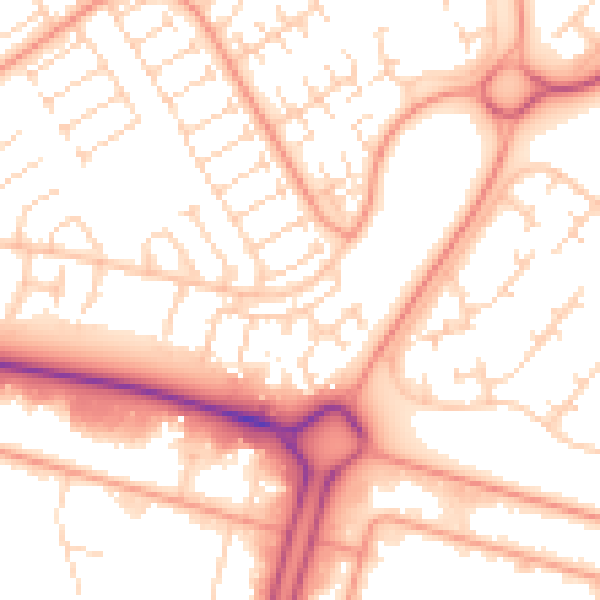 Daytime road noise heatmap for HU7 6DU
