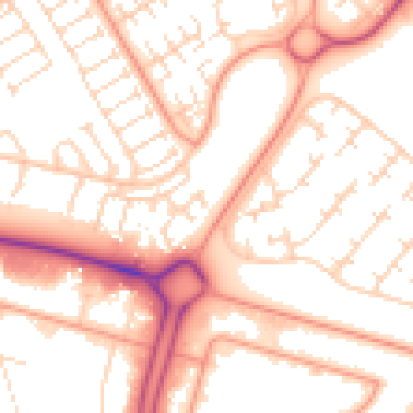 Daytime road noise heatmap for HU7 6EG