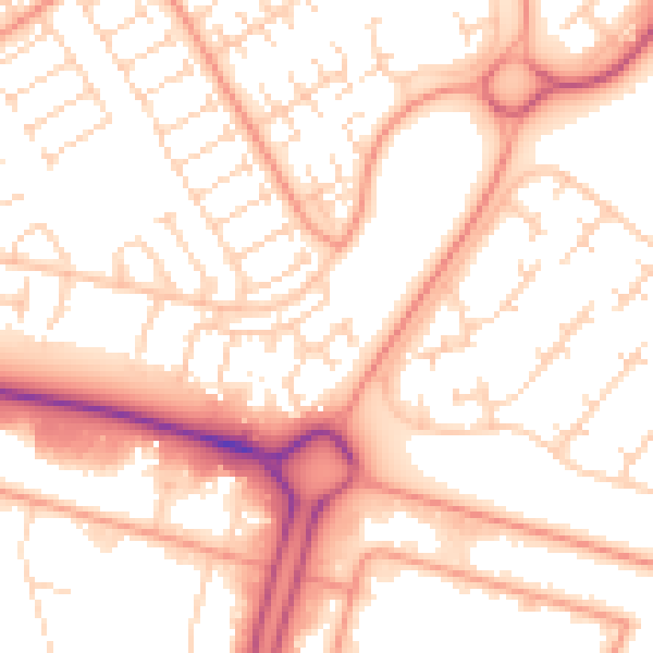 Daytime road noise heatmap for HU7 6EJ