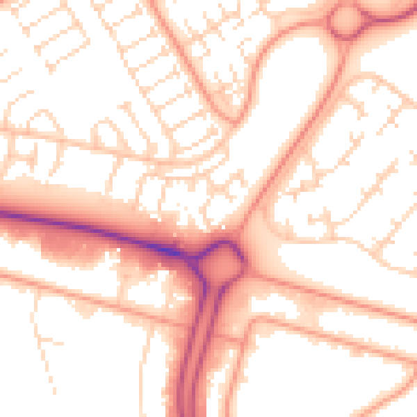 Daytime road noise heatmap for HU7 6EL