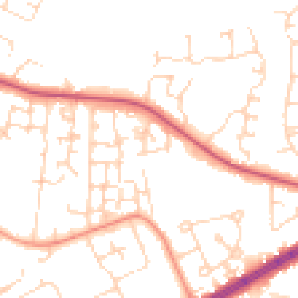 Daytime road noise heatmap for HU8 0AA