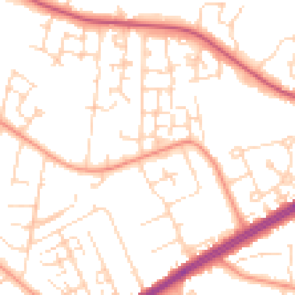 Daytime road noise heatmap for HU8 0AE