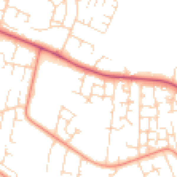 Daytime road noise heatmap for HU8 0AJ