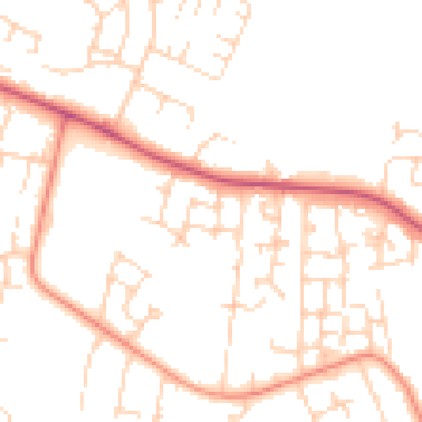 Daytime road noise heatmap for HU8 0AN