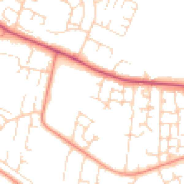 Daytime road noise heatmap for HU8 0AP
