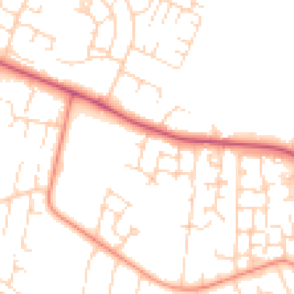 Daytime road noise heatmap for HU8 0AQ