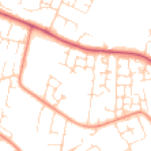 Daytime road noise heatmap for HU8 0AR