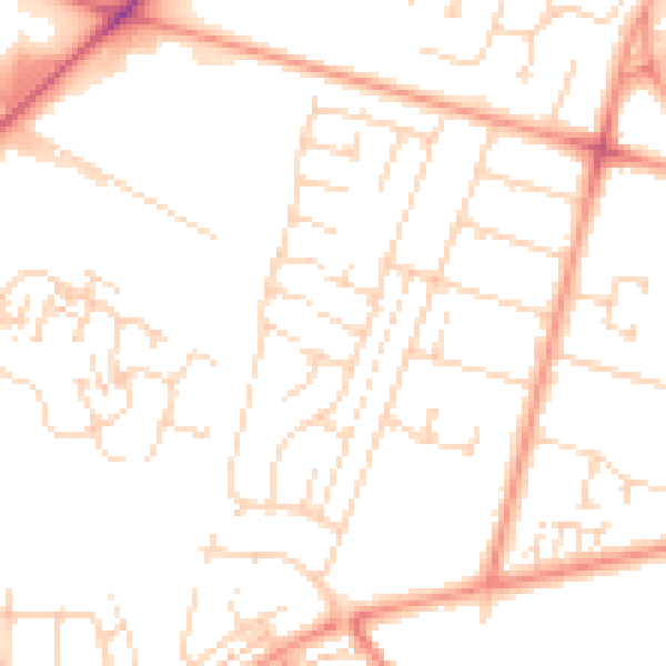 Daytime road noise heatmap for HU8 0AX