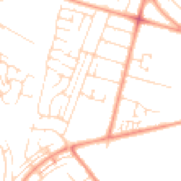 Daytime road noise heatmap for HU8 0ED
