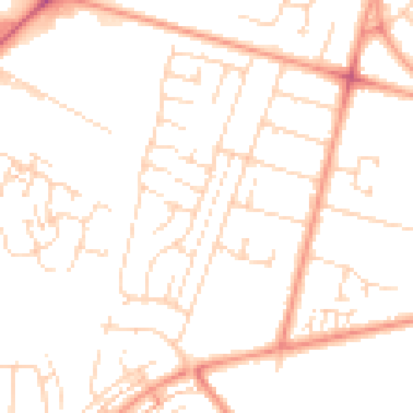 Daytime road noise heatmap for HU8 0EG