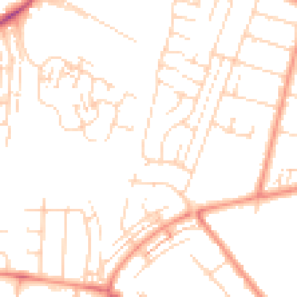 Daytime road noise heatmap for HU8 0EL