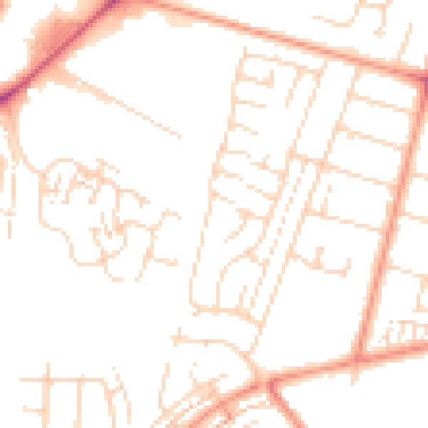 Daytime road noise heatmap for HU8 0EN