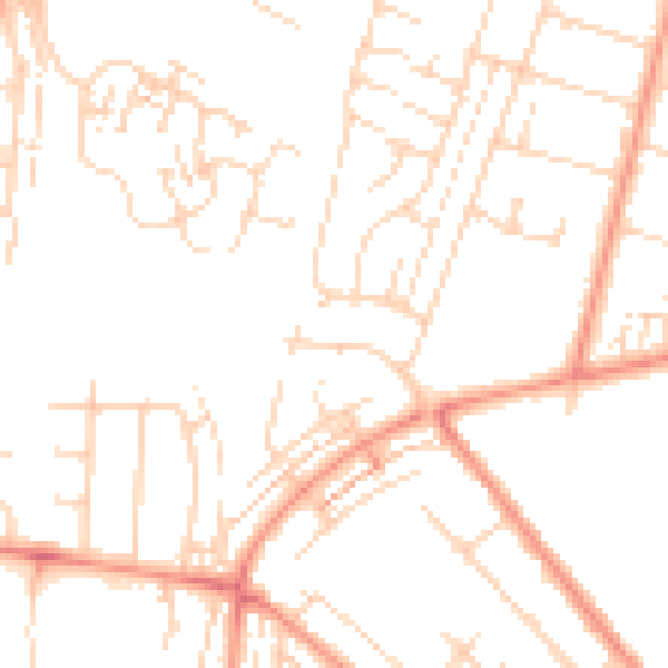 Daytime road noise heatmap for HU8 0EP