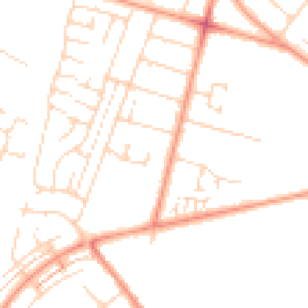 Daytime road noise heatmap for HU8 0EQ