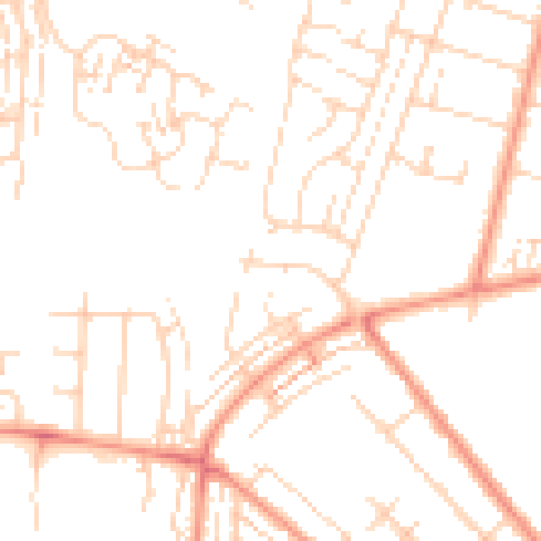 Daytime road noise heatmap for HU8 0ER