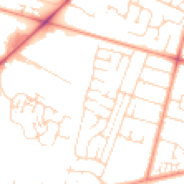 Daytime road noise heatmap for HU8 0EW